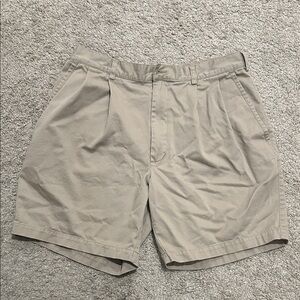 Men's Flat Front Tan Shorts